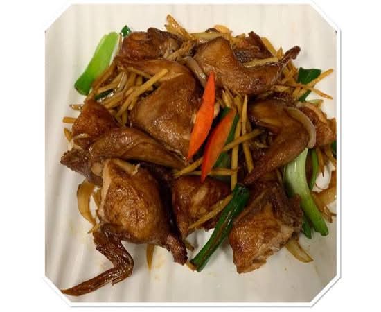124-Caille au gingembre/Ginger Quail 蔥薑鹌鹑/Chim cút xào gừng